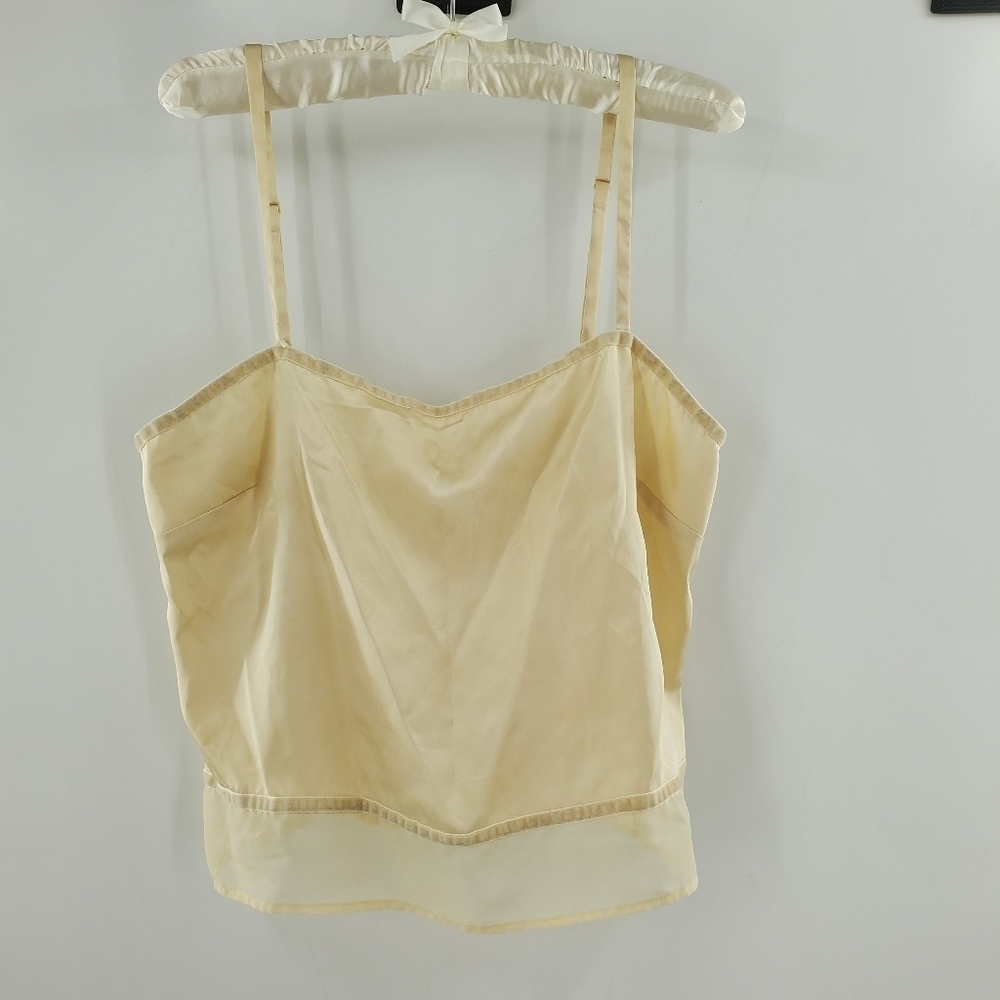 Victoria Secret vintage ivory satin finish and sheer trim camisole M - Picture 3 of 15